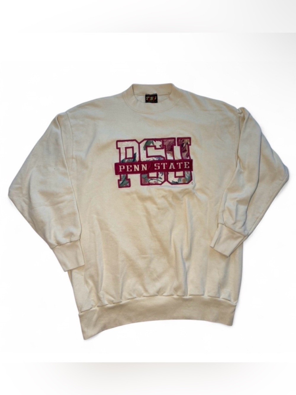 Vintage Cream Penn State crewneck sweatshirt with floral design Size XL